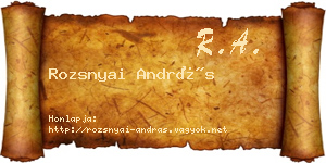 Rozsnyai András névjegykártya